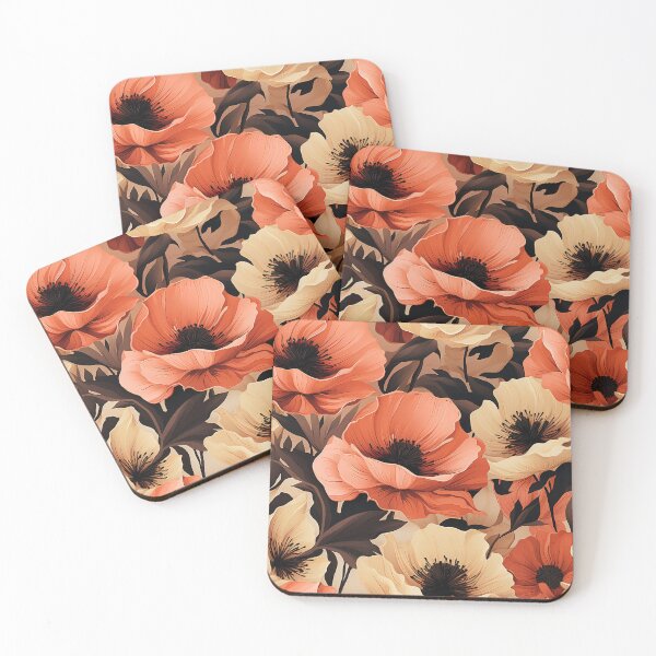Item preview, Poppy Tile 27: Crimson Whispers in a Field of Silk, Black-Eyed Beauties in Sun-Kissed Tissue Paper. designed and sold by TheBrainArt.