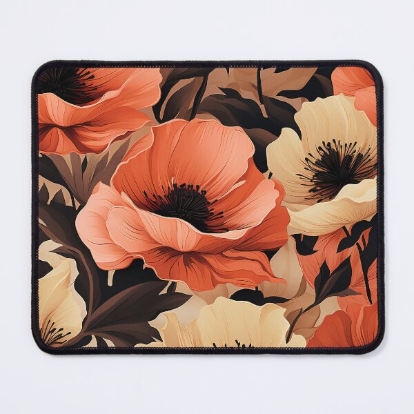 Item preview, Poppy Tile 27: Crimson Whispers in a Field of Silk, Black-Eyed Beauties in Sun-Kissed Tissue Paper. designed and sold by TheBrainArt.