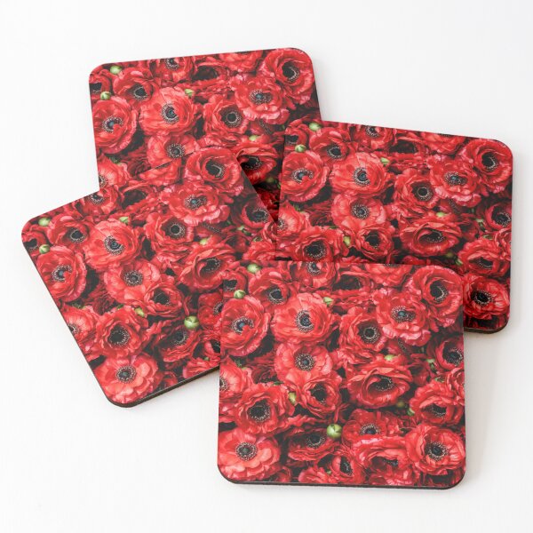 Item preview, Poppy Tile 29: Crimson Whispers in a Field of Silk, Black-Eyed Beauties in Sun-Kissed Tissue Paper. designed and sold by TheBrainArt.