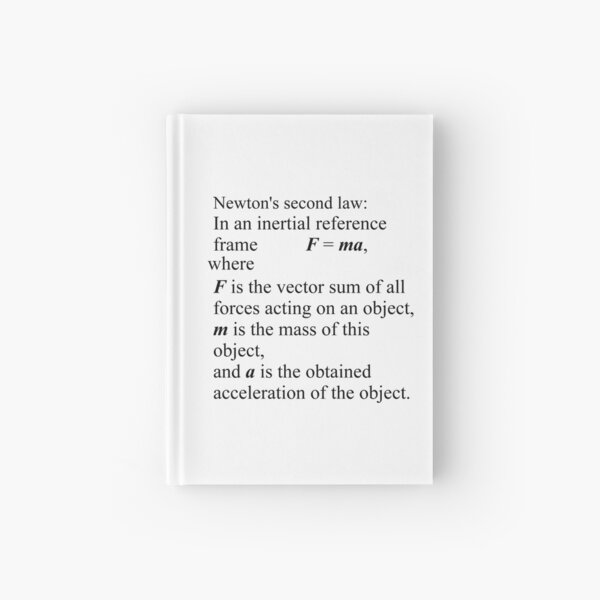 Newton&#39;s second law: In an inertial reference frame, F = ma Hardcover Journal