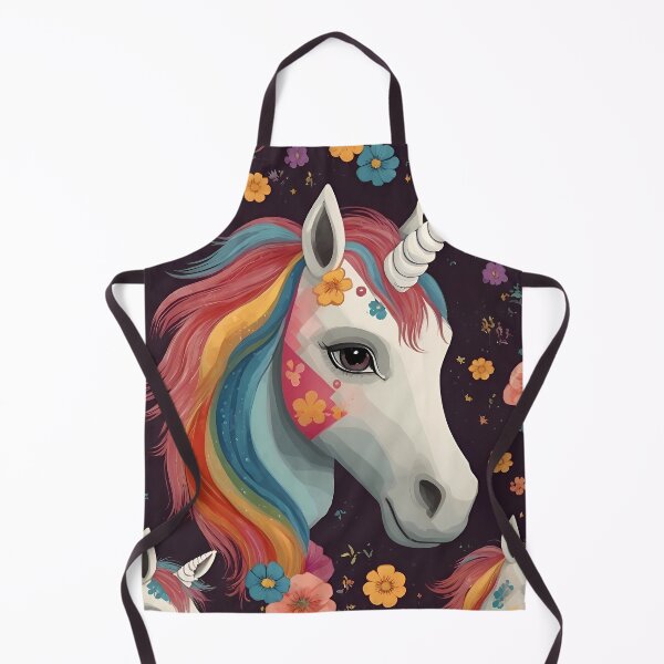 Item preview, a colorful head of unicorn amongst flowers designed and sold by aledfychan.