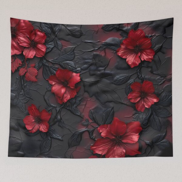 Item preview, Lace texture and black and red flowers designed and sold by Fantasyplus.