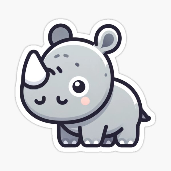 Item preview, Adorable Cartoon Rhino designed and sold by Alphaproject.