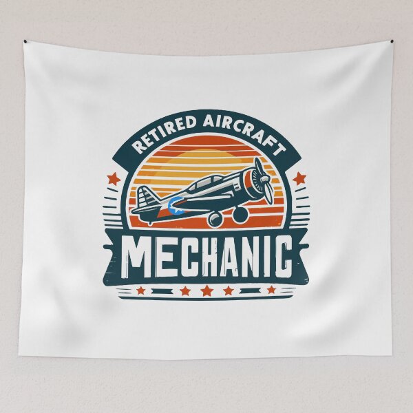 Item preview, retired aircraft mechanic retro gift for retirment day designed and sold by MommyVibeArts.