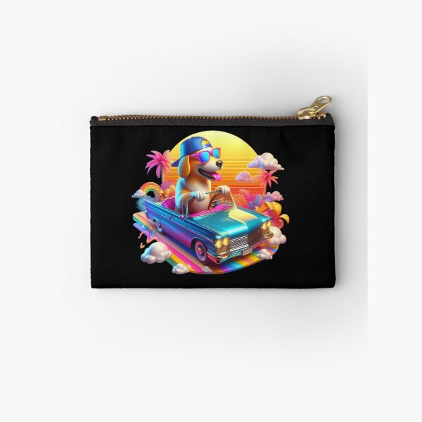 Item preview, 3D Dog with Sunglass Riding a Car In a Vibrant 90's style, Cute Dog Riding a Car, Adorable Kawaii Dog Riding a Car designed and sold by SnuggleSafari.
