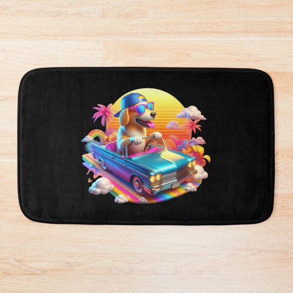 Item preview, 3D Dog with Sunglass Riding a Car In a Vibrant 90's style, Cute Dog Riding a Car, Adorable Kawaii Dog Riding a Car designed and sold by SnuggleSafari.