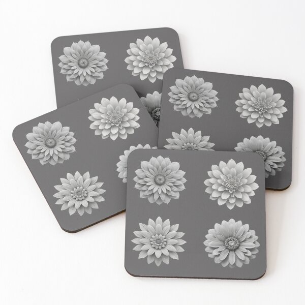Item preview, Fantasy Flower Set Grey Monochromatic designed and sold by Lelijo.