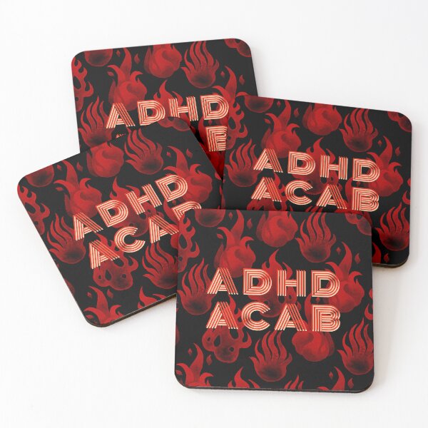Item preview, ADHD ACAB Anticops fire flames designed and sold by Kendresson.