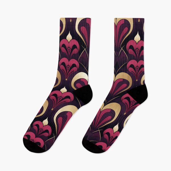 Item preview, Valentine's Day Art Deco Burgundy Heart Pattern designed and sold by AgathaZolastore.