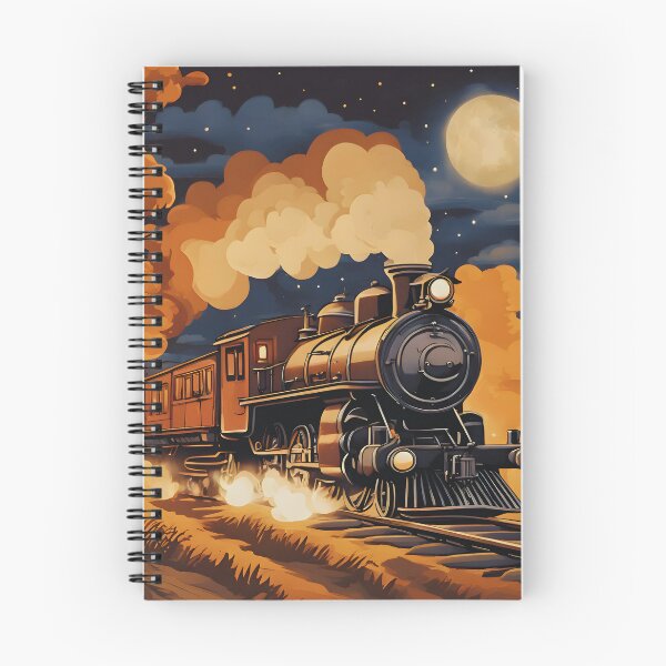 Item preview, Bygone Era Steam Locomotive Night Journey designed and sold by colorvisionart.