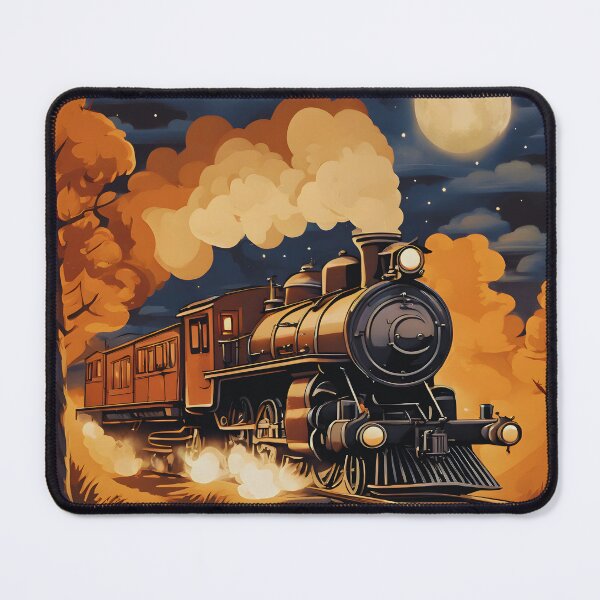 Item preview, Bygone Era Steam Locomotive Night Journey designed and sold by colorvisionart.