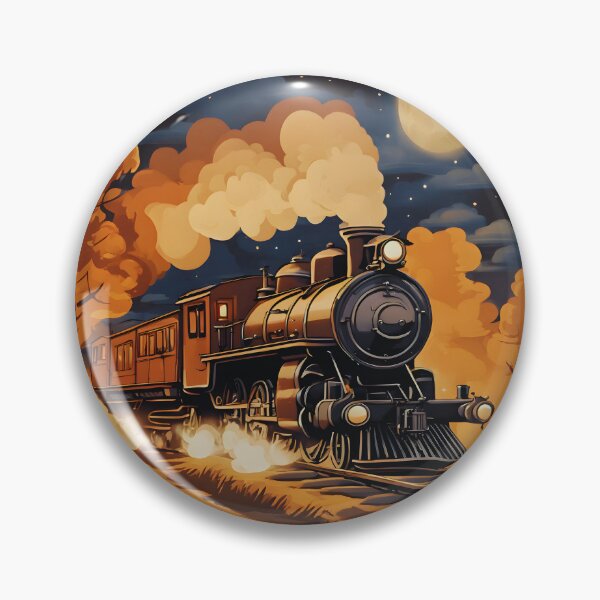 Item preview, Bygone Era Steam Locomotive Night Journey designed and sold by colorvisionart.