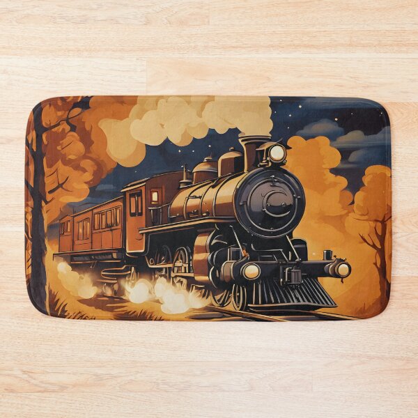 Item preview, Bygone Era Steam Locomotive Night Journey designed and sold by colorvisionart.