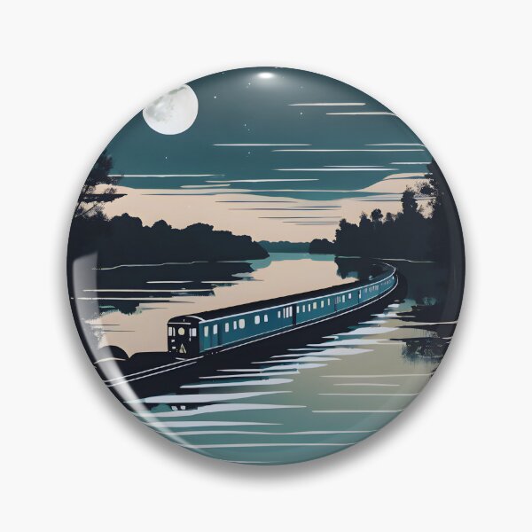 Item preview, Train Alongside Moonlit River designed and sold by colorvisionart.