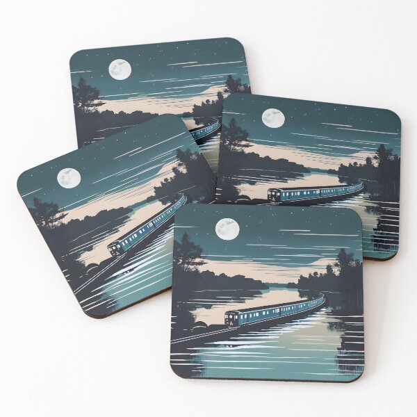 Item preview, Train Alongside Moonlit River designed and sold by colorvisionart.