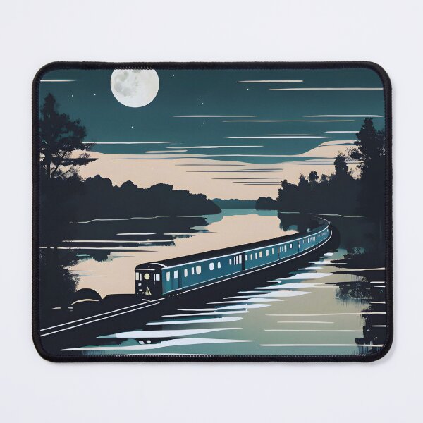 Item preview, Train Alongside Moonlit River designed and sold by colorvisionart.