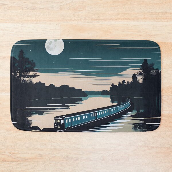 Item preview, Train Alongside Moonlit River designed and sold by colorvisionart.