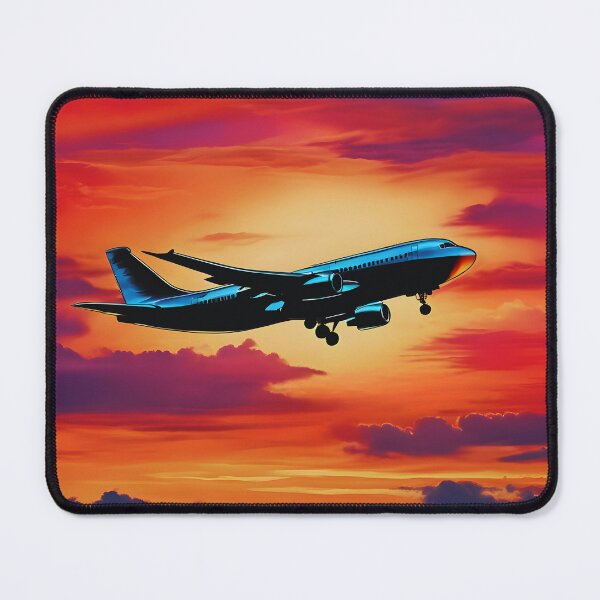 Item preview, Airplane Soaring Sunset Sky Silhouette designed and sold by colorvisionart.