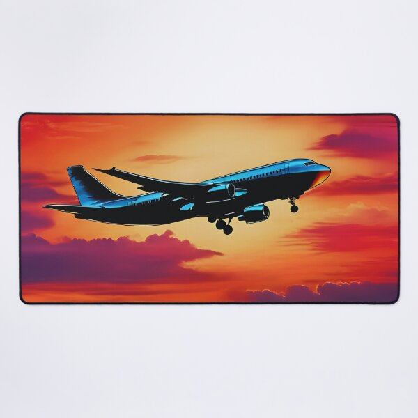 Item preview, Airplane Soaring Sunset Sky Silhouette designed and sold by colorvisionart.
