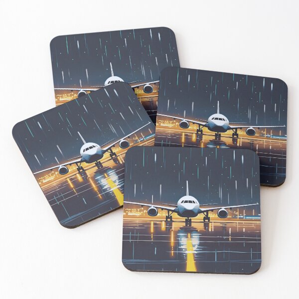 Item preview, Airplane Rainy Night Arrival designed and sold by colorvisionart.