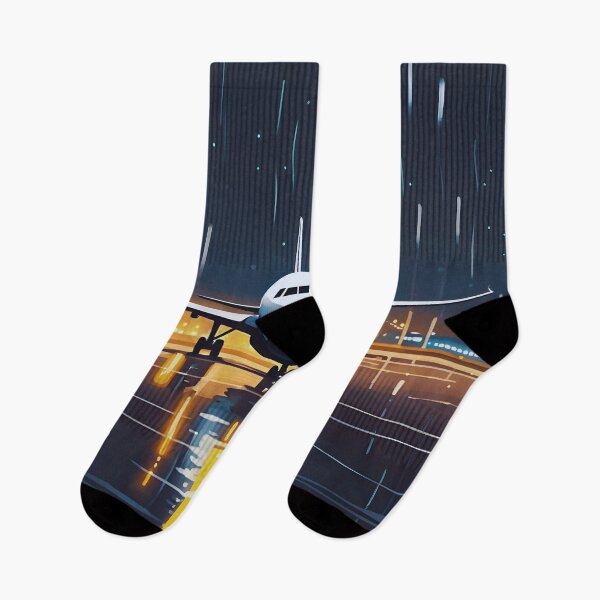 Item preview, Airplane Rainy Night Arrival designed and sold by colorvisionart.
