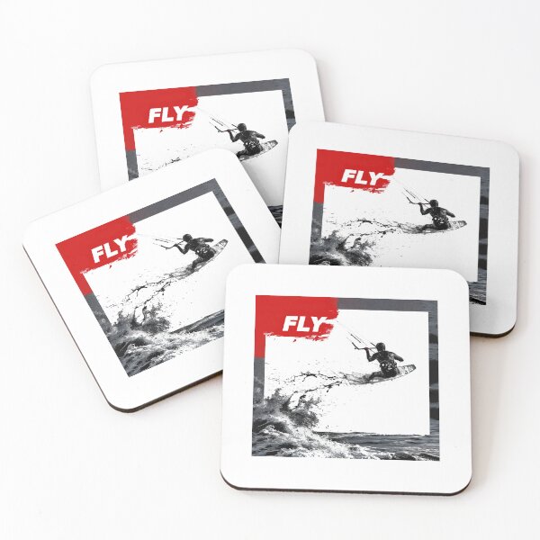 Item preview, Kitesurfer on a wave, fly text  designed and sold by Mikakujumi.