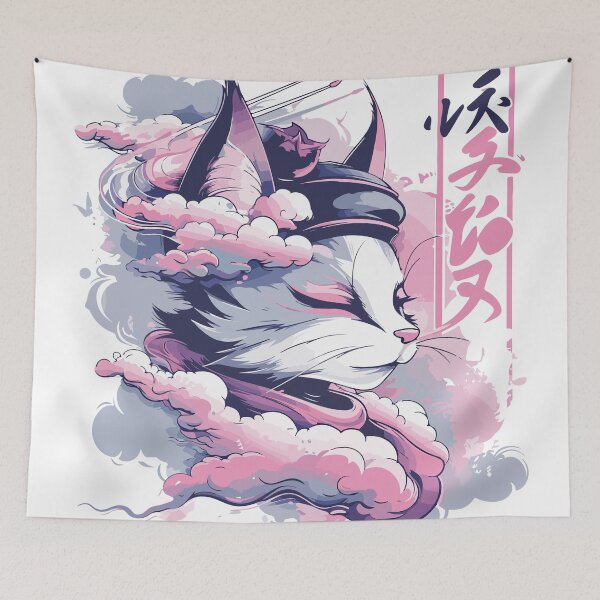 Item preview, Japanese pink cat lady designed and sold by TheRealmWithin.