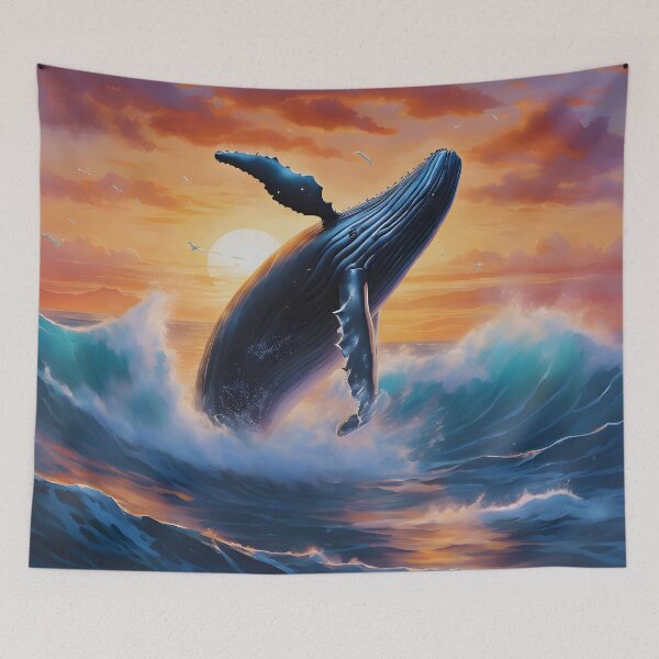 Item preview, Whale Breach Sunset Symphony designed and sold by colorvisionart.