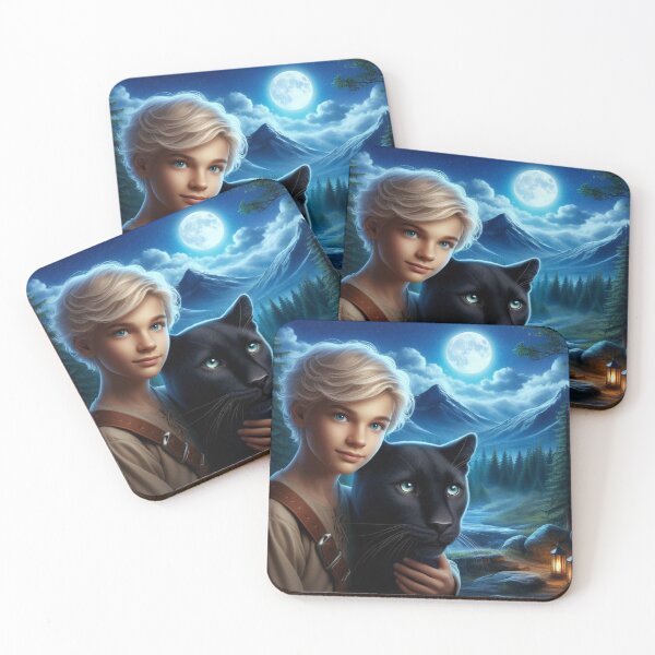 Item preview, Young boy with black panther designed and sold by Theudric.