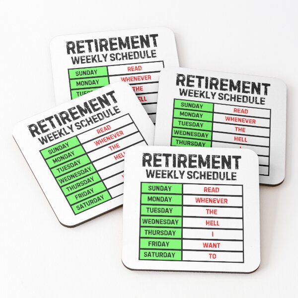 Item preview, Funny Retirement Weekly Schedule - Reading designed and sold by MoonsmileProd.