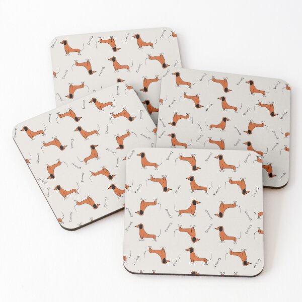 Item preview, Red Dachshund and Bones Pattern designed and sold by Hic21.