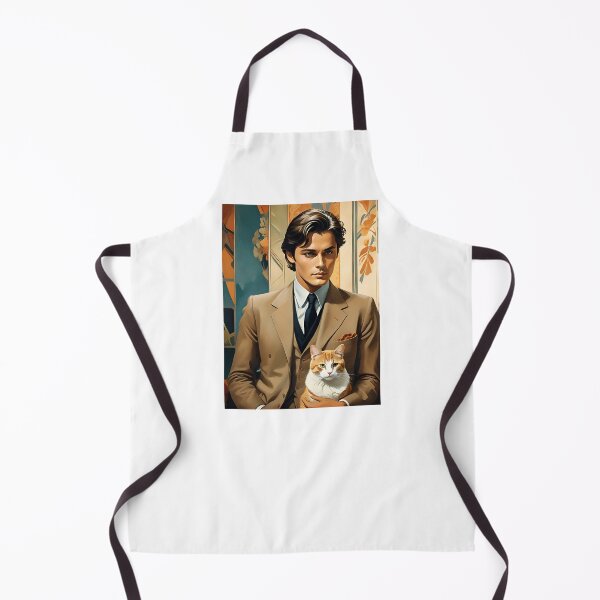 Item preview, Art Deco Handsome Man - Alain Delon With Cat designed and sold by JoyPhotoArt.