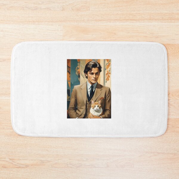 Item preview, Art Deco Handsome Man - Alain Delon With Cat designed and sold by JoyPhotoArt.