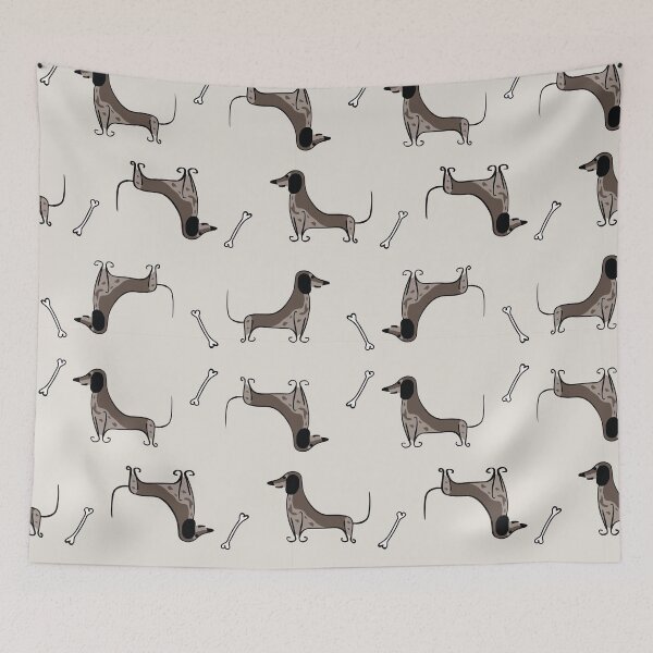 Item preview, Dapple Dachshund and Bones Pattern designed and sold by Hic21.