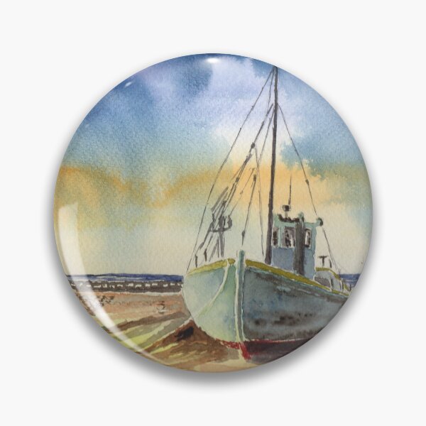 Item preview, Old boat on sand watercolor designed and sold by Marko Ivancevic.