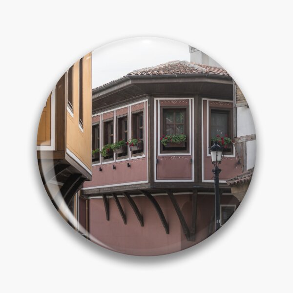 Item preview, Cool Street Corner with Beautiful National Revival Houses - Old Town Plovdiv Bulgaria designed and sold by Georgia Mizuleva.