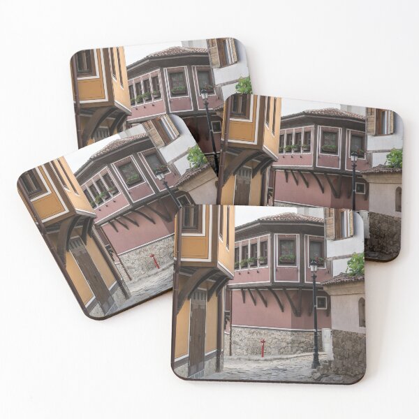 Item preview, Cool Street Corner with Beautiful National Revival Houses - Old Town Plovdiv Bulgaria designed and sold by Georgia Mizuleva.