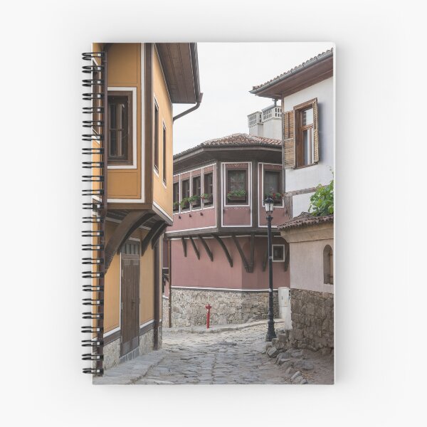 Item preview, Cool Street Corner with Beautiful National Revival Houses - Old Town Plovdiv Bulgaria designed and sold by Georgia Mizuleva.