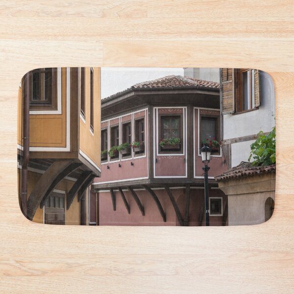 Item preview, Cool Street Corner with Beautiful National Revival Houses - Old Town Plovdiv Bulgaria designed and sold by Georgia Mizuleva.
