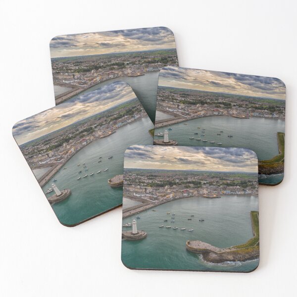 Item preview,  Donaghadee Harbour Aerial View - Coastal Town Landscape Photography designed and sold by TomSmithPhotos.