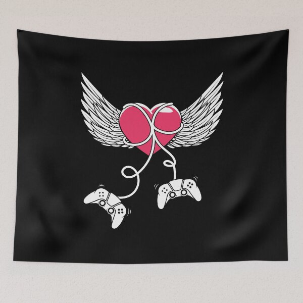 Item preview, Winged Heart Gamer Valentine - Valentine's Day designed and sold by Smix Pixels.