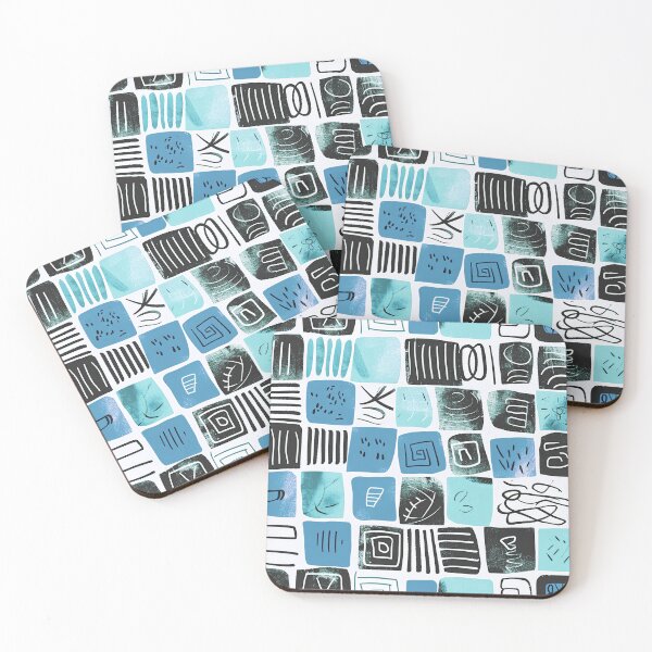 Item preview, Whimsical squares and lines pattern designed and sold by randrdesign.