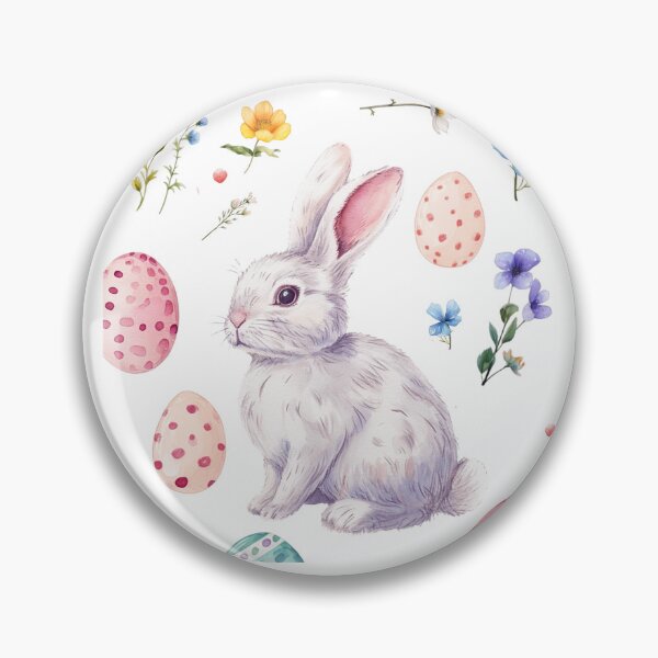Item preview, Easter Symphony of Bunnies and Decorated Eggs & hearts & flowers  designed and sold by fluidwatercolor.
