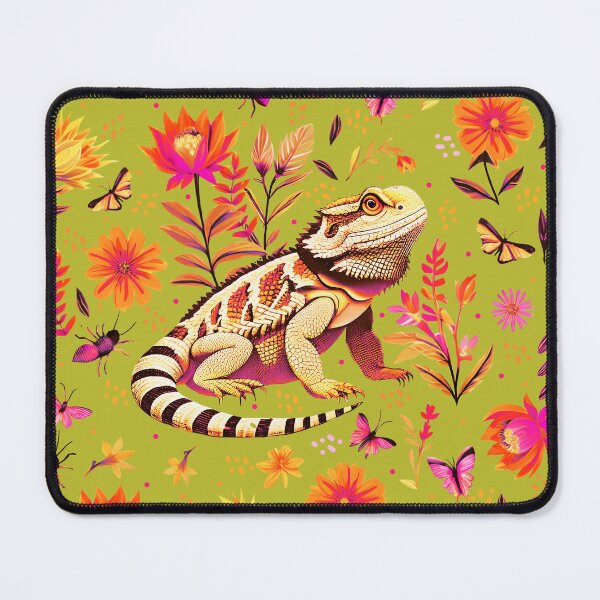 Item preview, Bearded dragons and bugs on a green background designed and sold by Veata.