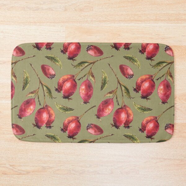 Item preview, Seamless pattern with rose hip branch, dog rose or briar fruits watercolor hand drawn  designed and sold by BartolArt.