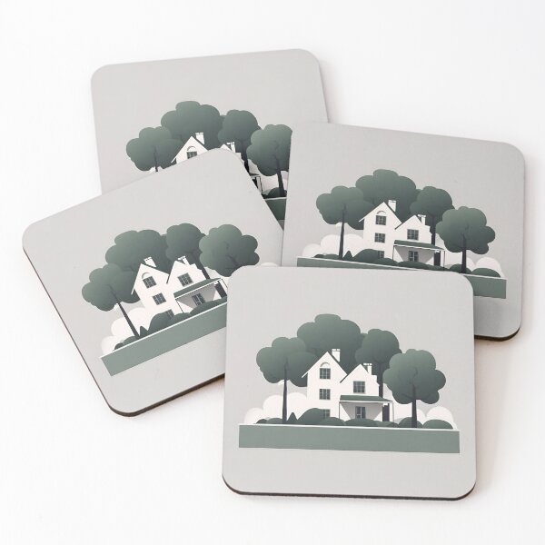 Item preview, minimalist house with trees designed and sold by KamilGrab.