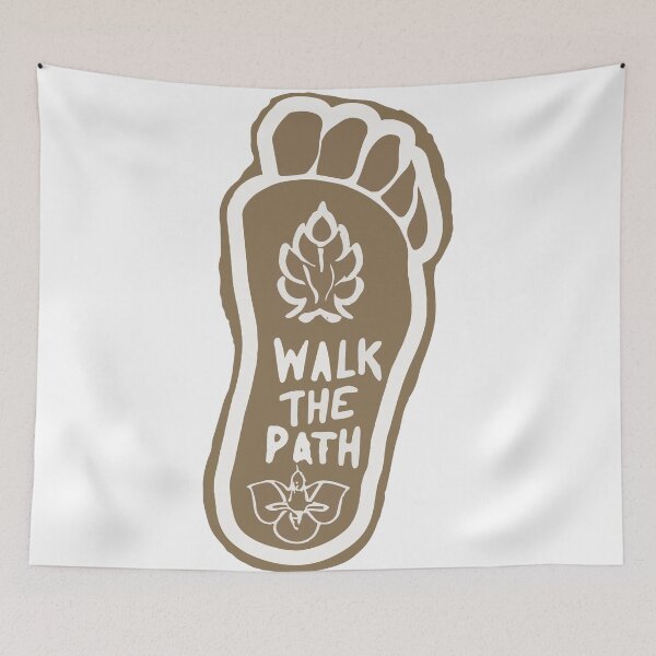Item preview, Buddha's Path Footprint with Dharmachakra and Lotus Design designed and sold by NiftyWrx.