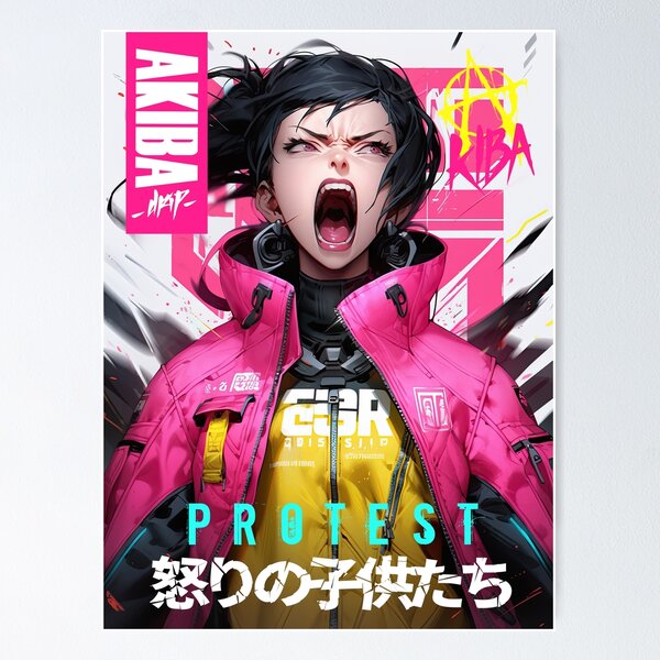 Item preview, AKIBA DRIP - Children of Wrath - Ikari no kodomotachi - WE SCREAM WHEN THEY TELL US TO BE QUIET - PROTEST | VIBRANT HYPER POP OTAKU ANARCHY GIRL designed and sold by AKIBA DRIP.