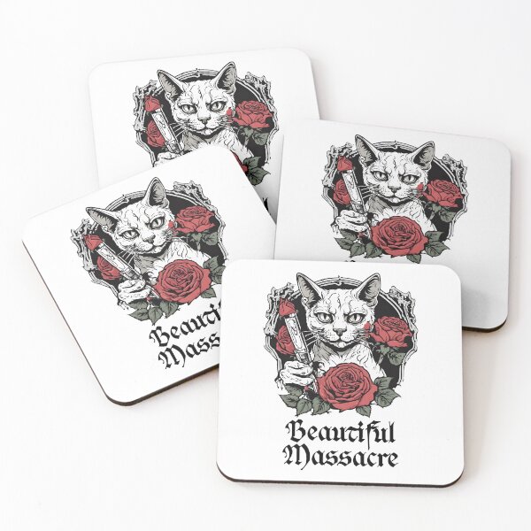 Item preview, Beautiful massacre creepy cat with roses  designed and sold by AriChaber.
