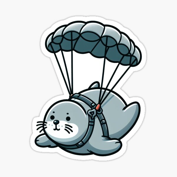 Item preview, Neil The Skydiving Seal designed and sold by alwayswired.